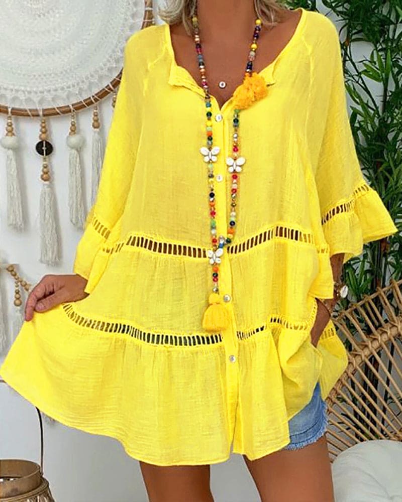 Levoire | Tunique D'Été Boho Jaune