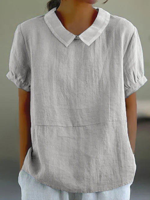 Levoire | Top Femme Col Confortable Gris clair