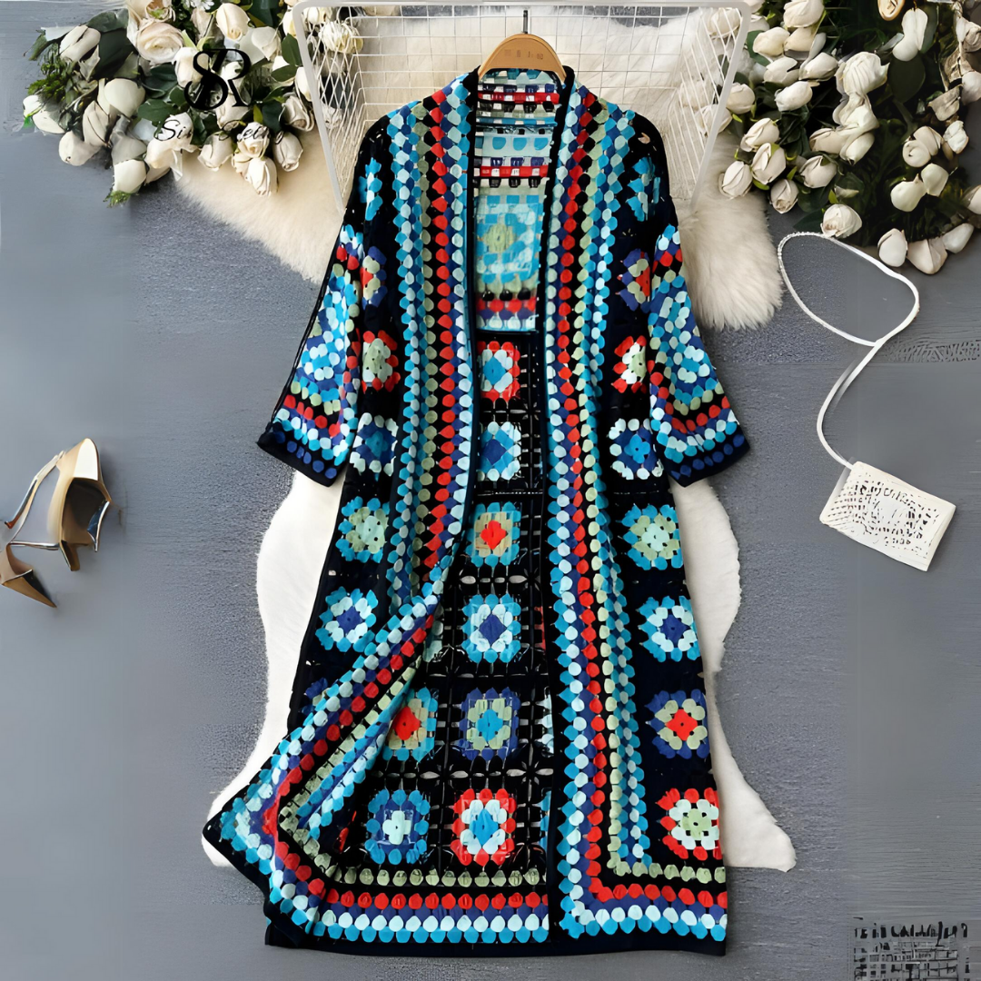Levoire | Cardigan Long Coloré Une taille Bleu