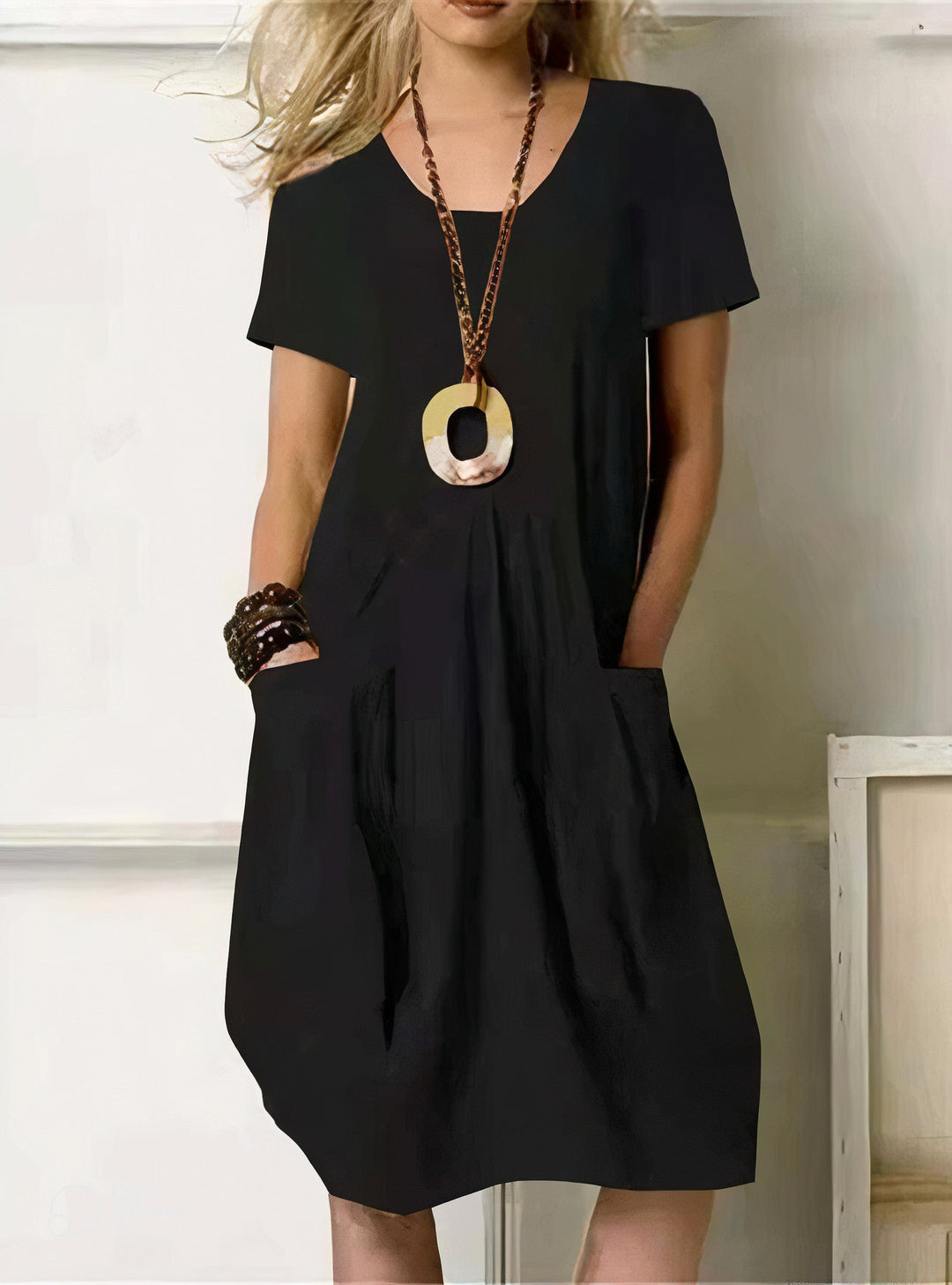 Levoire | Robe A-Line Avec Poches Pour - Femmes - Midi Noir