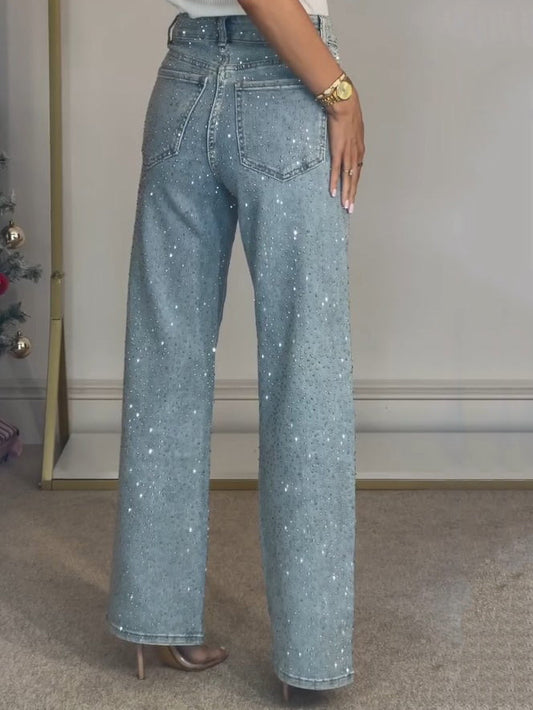 Levoire | Jeans Avec Haute Taille Et Détails Diamant