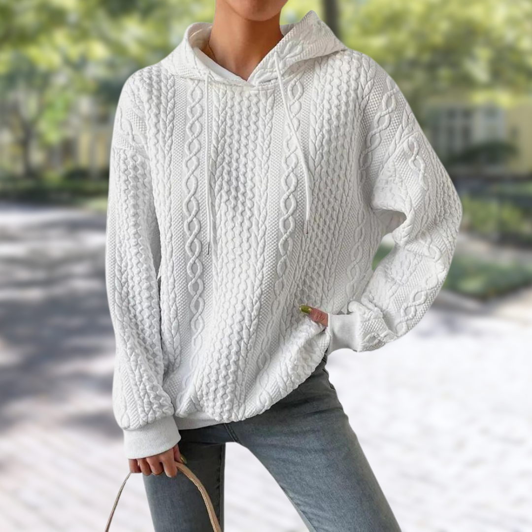 Levoire | Sweat À Capuche Tissé Confortable En Grande Taille Blanc
