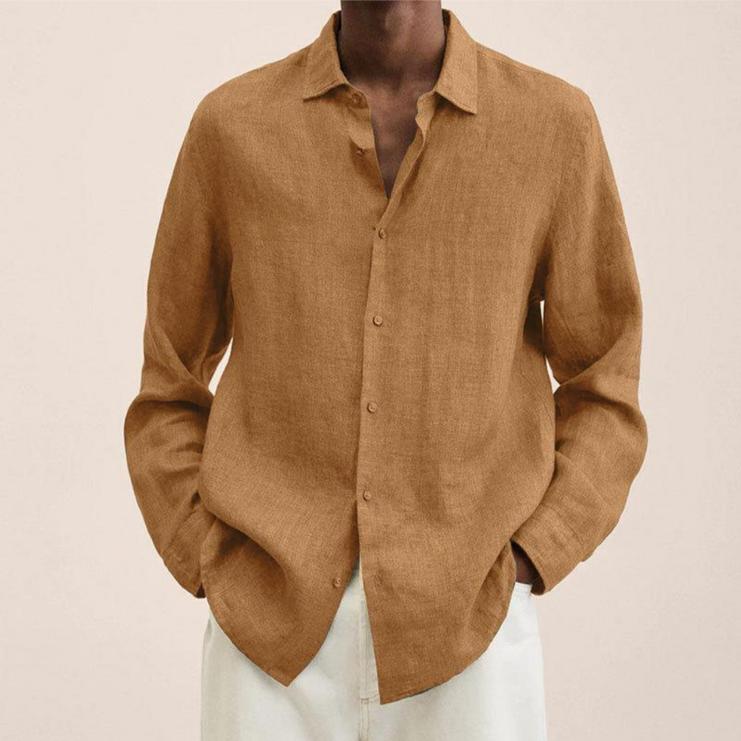 Levoire | Chemise En Lin FR Hommes Long Gingembre