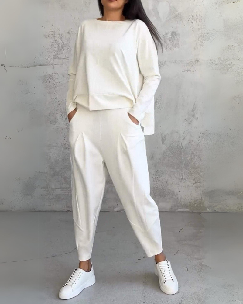 Levoire | Ensemble élégant et confortable à deux pièces Blanc