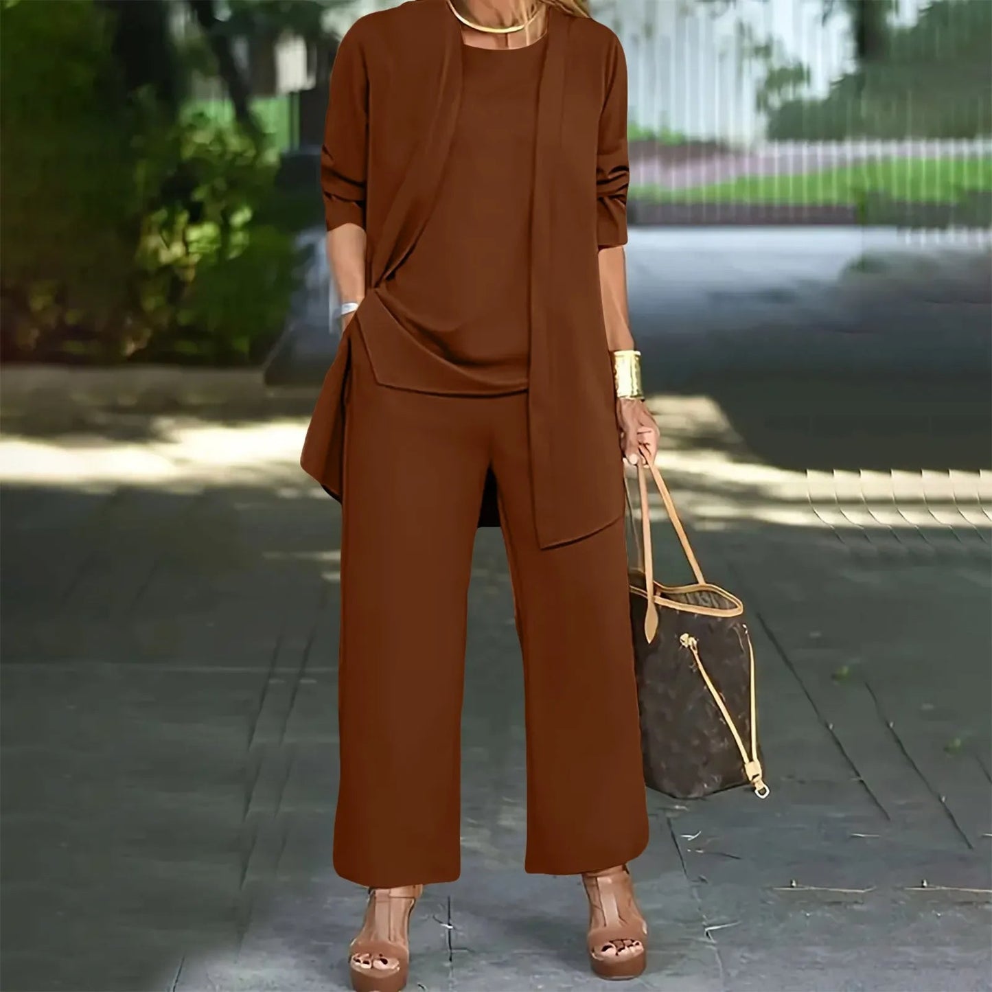 Levoire | Ensemble trois pièces pour femmes Braun