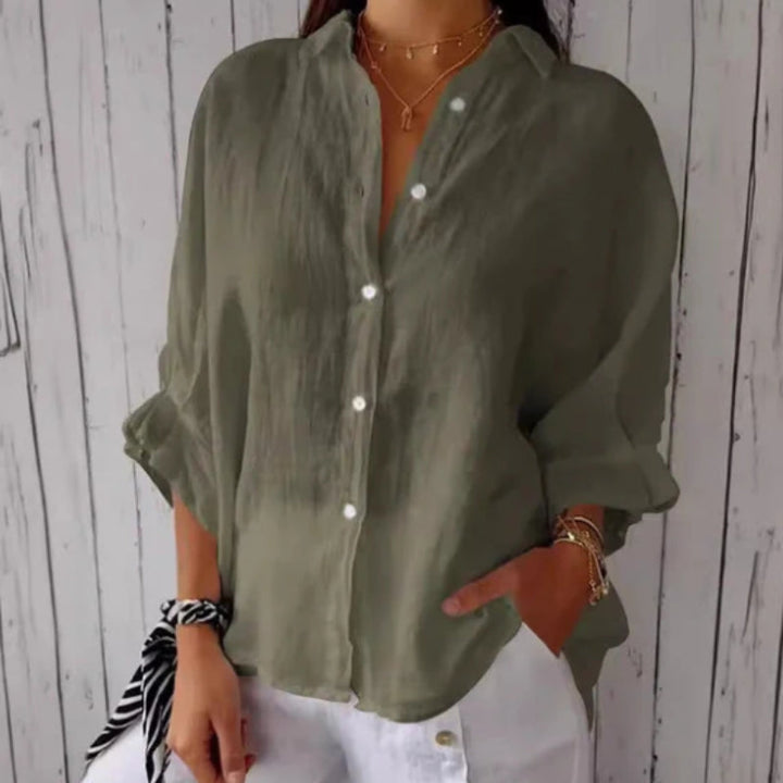 Levoire | Rennot Shirt Formé Avec Des Boutons Et Un Lien À L'Arrière Vert