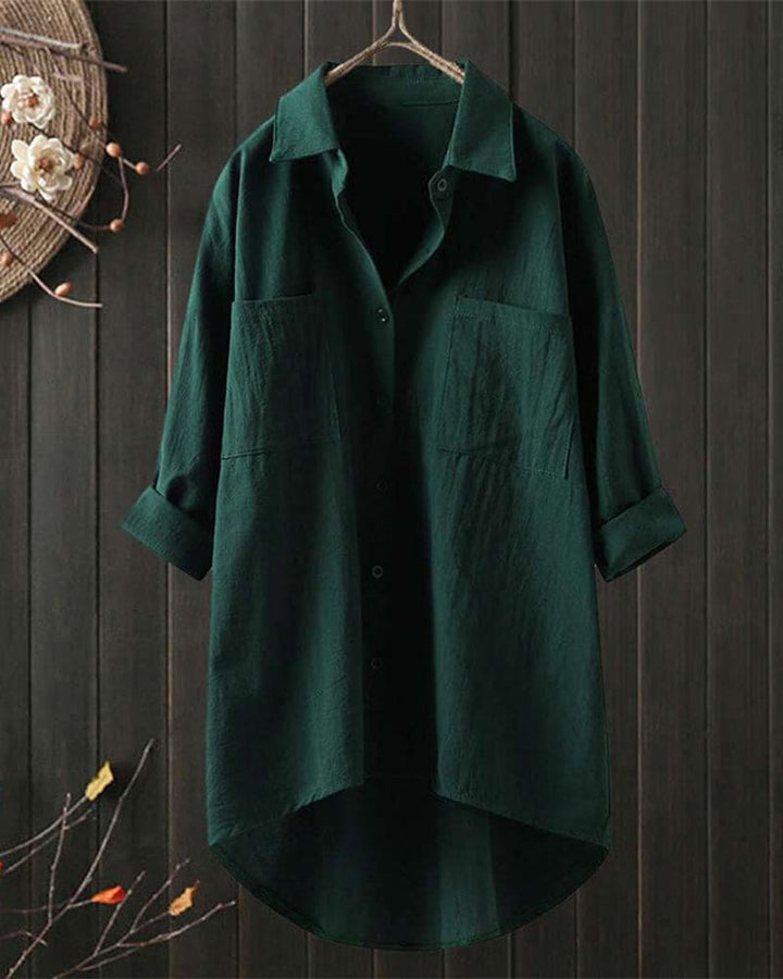 Levoire | Blouse Ample Unie Avec Manches Longues Vert