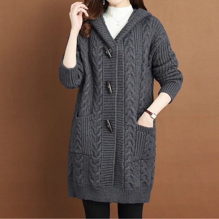 Levoire | Veste à capuche femme à bascule et maille design Gris