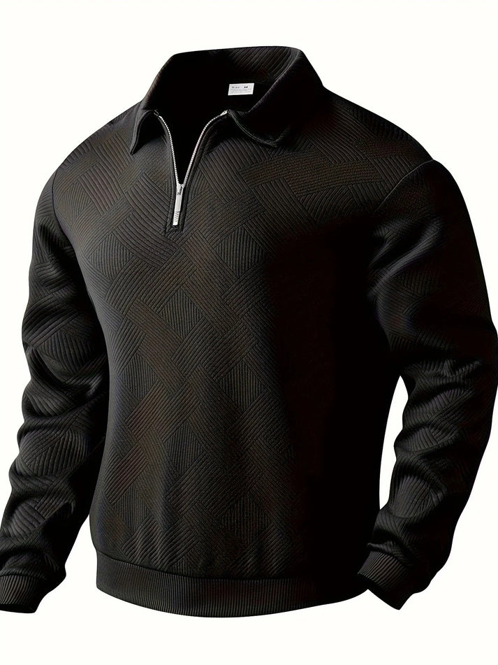 Levoire | Pull Avec Demi-Zip Et Motif Géométrique Noir