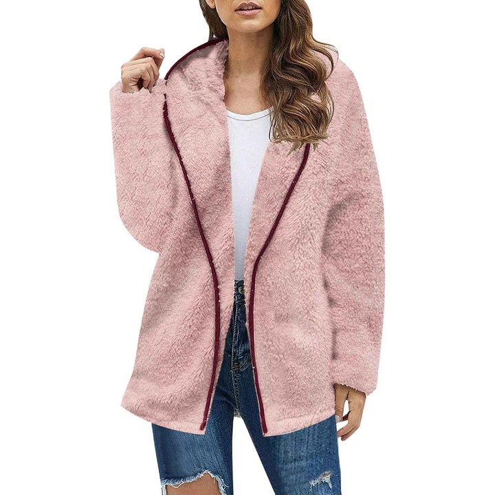 Levoire | Veste en polaire Femme Douce Veste Ouverte Avec Poches Rosa