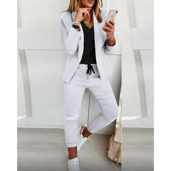 Levoire | Slim Fit Blazer Et Pantalon Set Dans Une Couleur Unie blanc