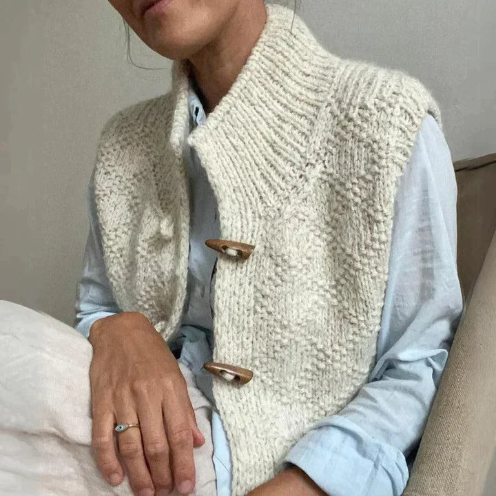 Levoire | Femmes Élégant Gilet Sans Manches Look Rétro Cardigan Pour Femmes
