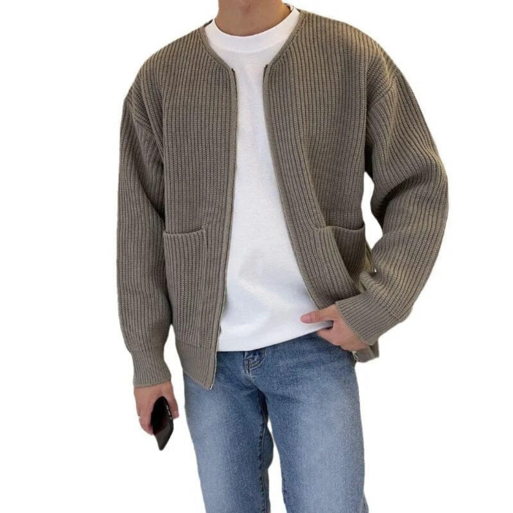 Levoire | Veste en tricot pour hommes avec fermeture éclair