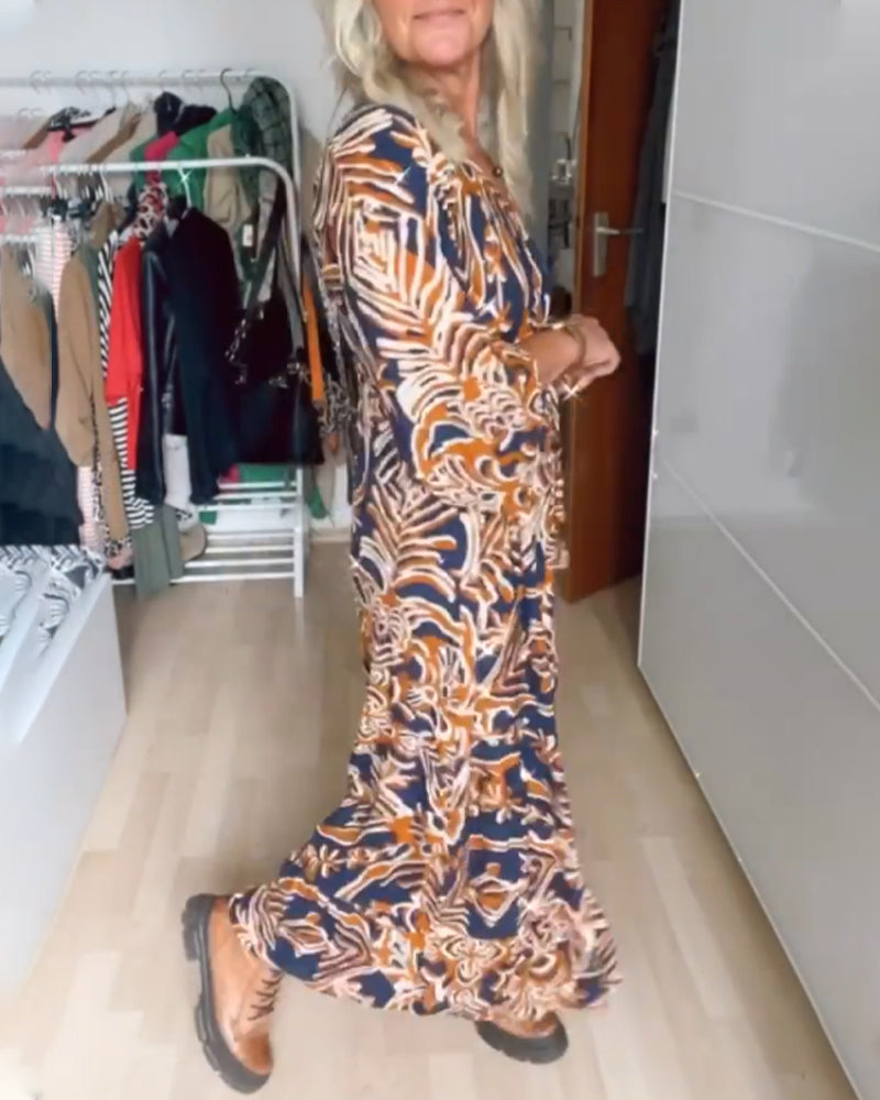 Levoire | Robe Maxi Avec Décolleté En V Imprimé