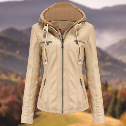 Levoire | Veste d'automne en simili cuir Abricot