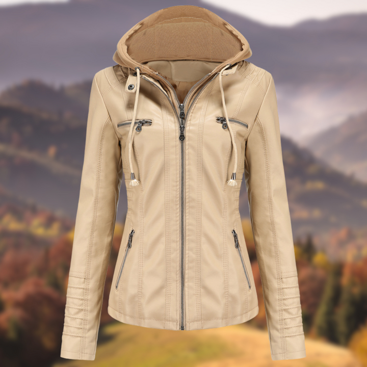 Levoire | Veste d'automne en simili cuir Abricot