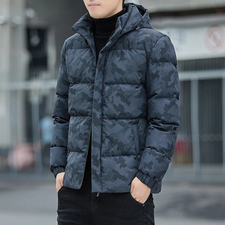 Levoire | Fleece Doudoune Jacket Hommes Capuche Noir