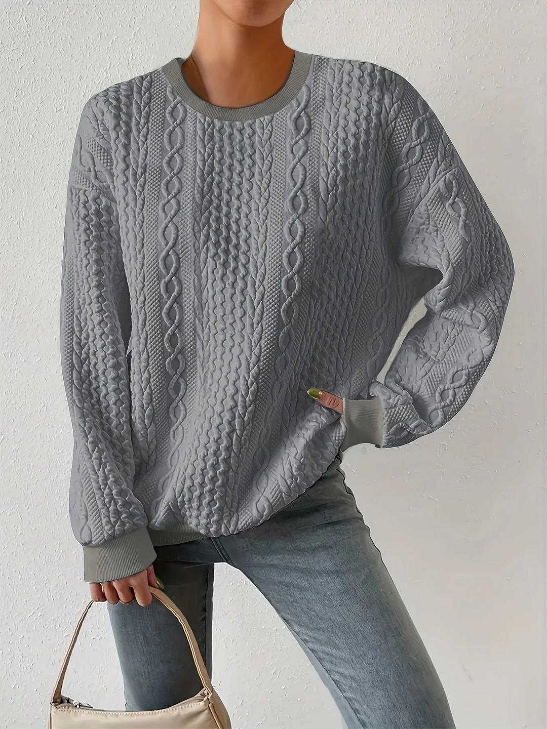 Levoire | Pull long pour femmes, design confortable Gris