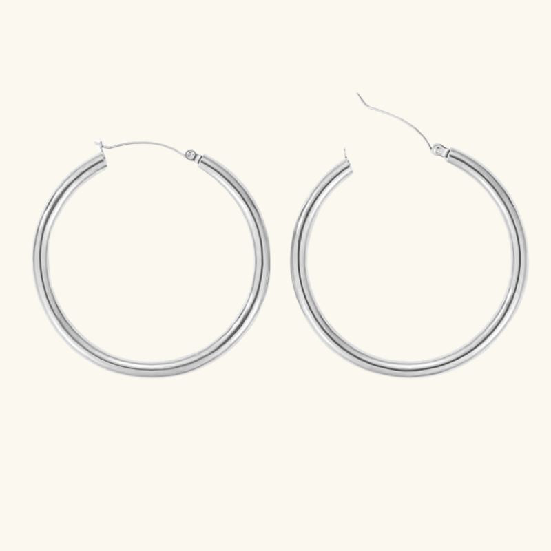 Levoire | Boucles D'Oreilles Rondes Larges Argent 50 mm