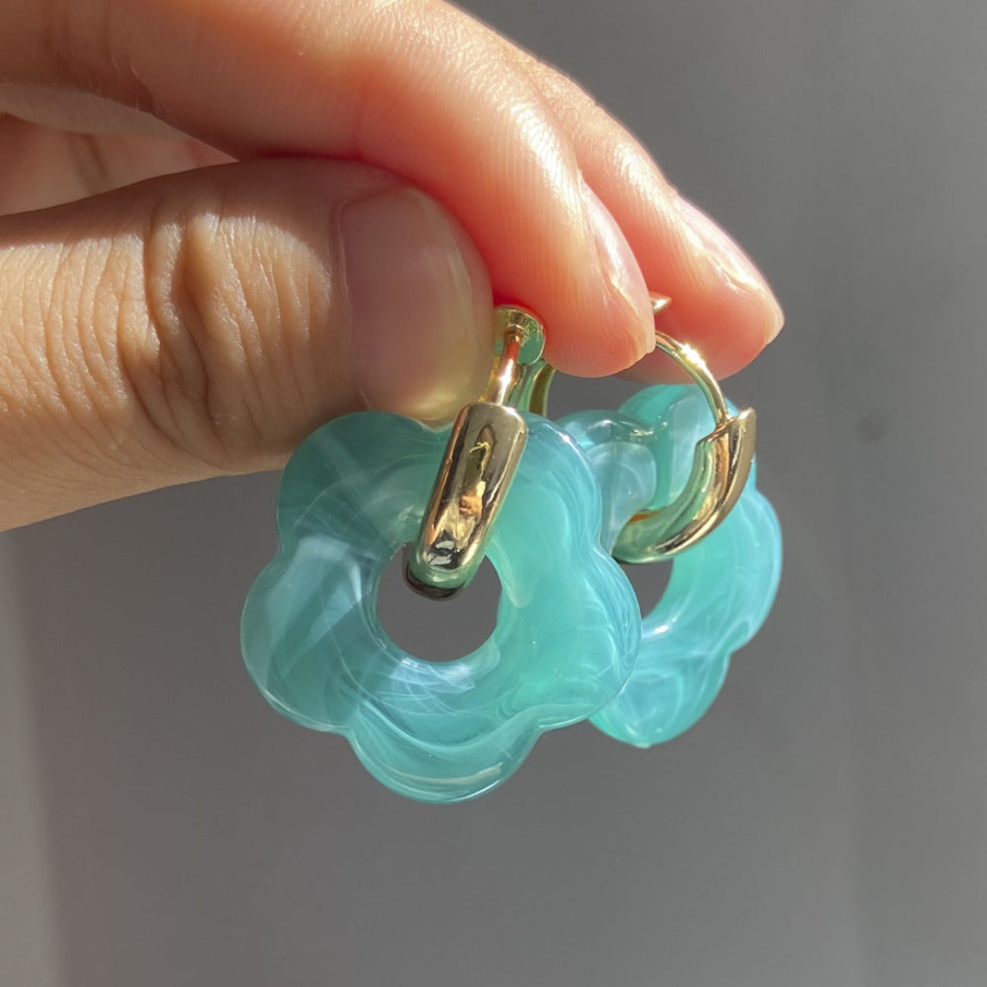 Levoire | Boucles D'Oreilles Amore Pour Femmes En Plaqué Or Bleu clair