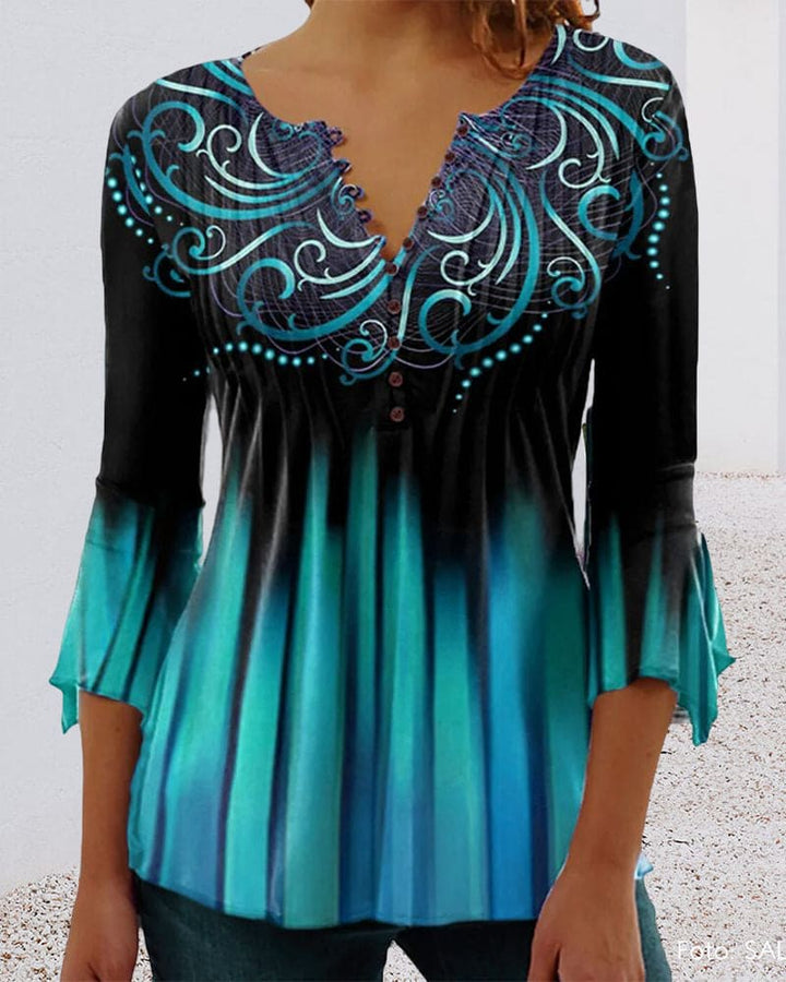 Levoire | Blouse Avec Décolleté En V Et Manches Trois Quarts