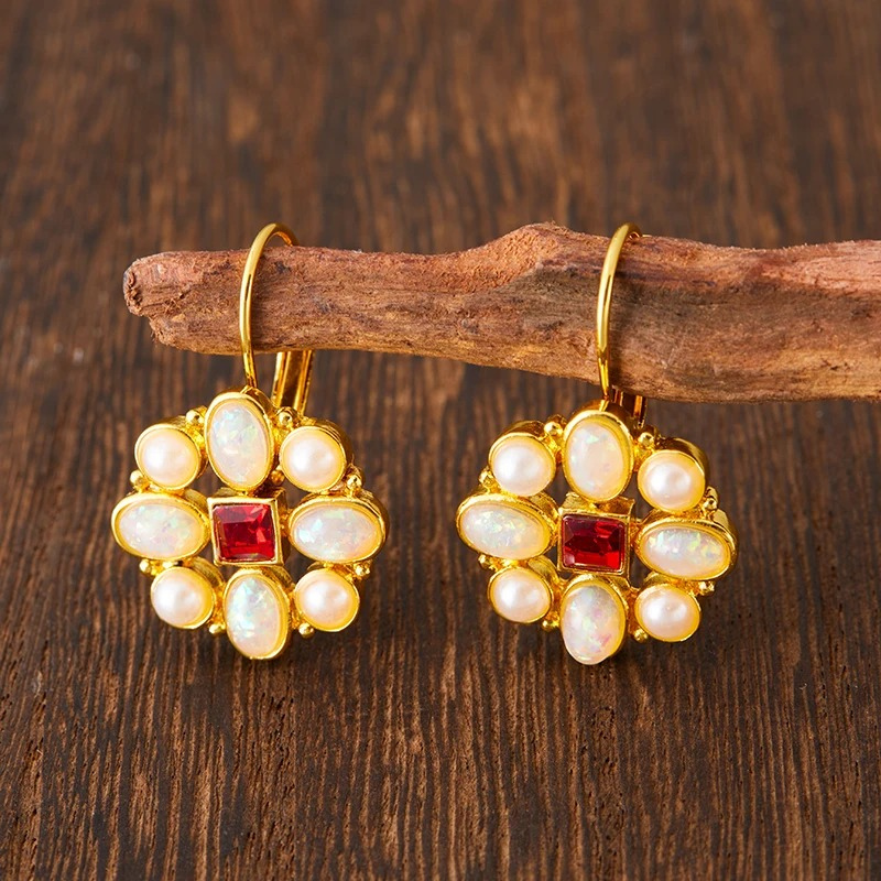 Levoire | Bagues Goutte Fleur En Or Avec Opale