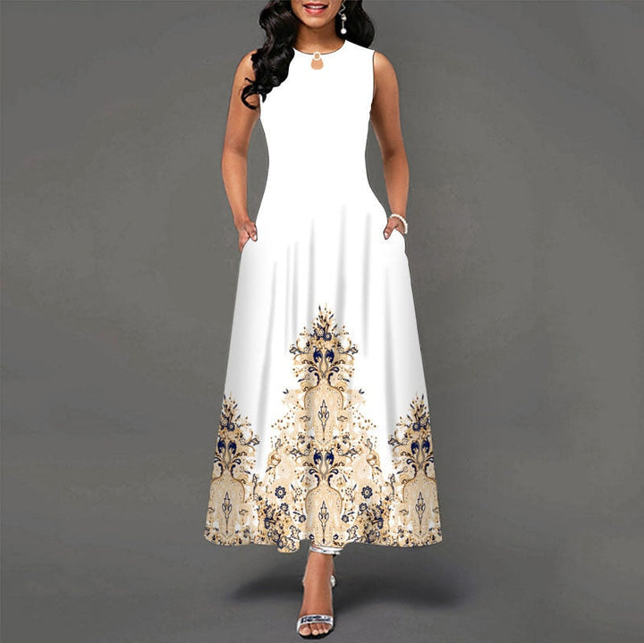 Levoire | Robe Longue Sans Manches Pour Femme Blanc