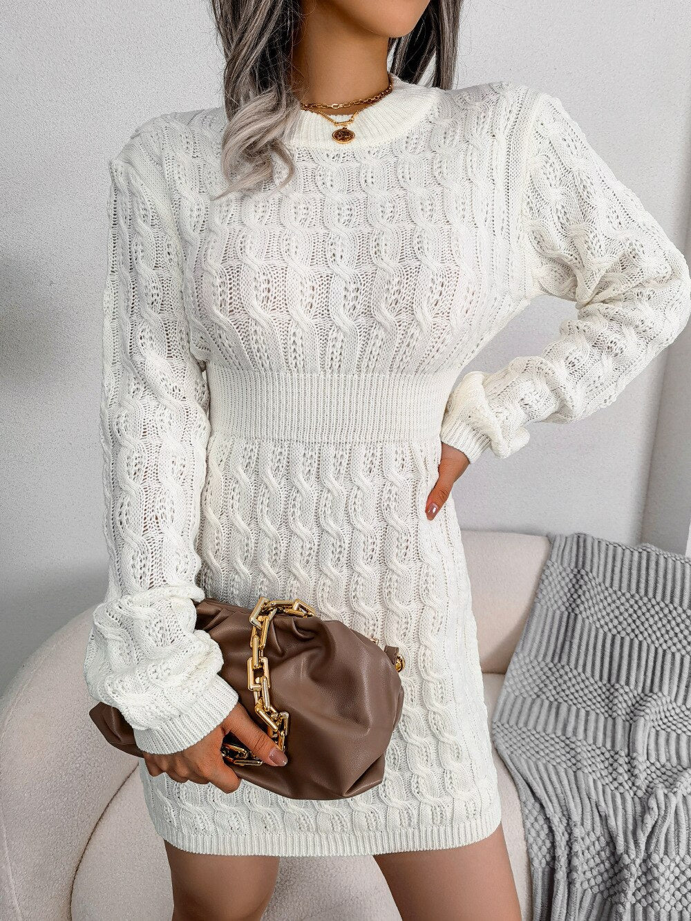 Levoire | Robe Sweat Courte Avec Broderies Pour Tous Les Jours Blanc