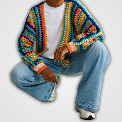 Levoire | Cardigan tricoté arc-en-ciel