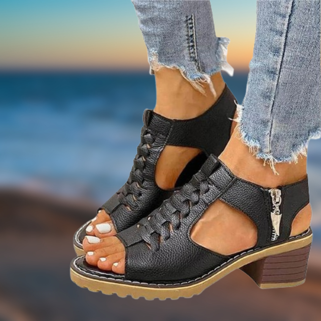 Levoire | Talon d'été avec zip Nero