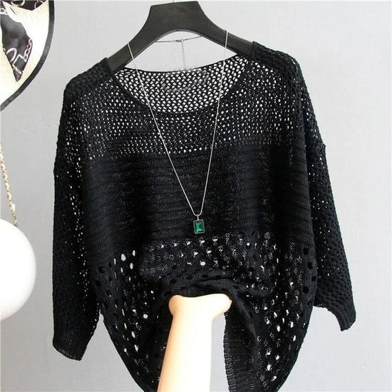 Levoire | Haut sans manches en tricot d'été pour femmes, blouse élégante pour femmes Noir Taille unique