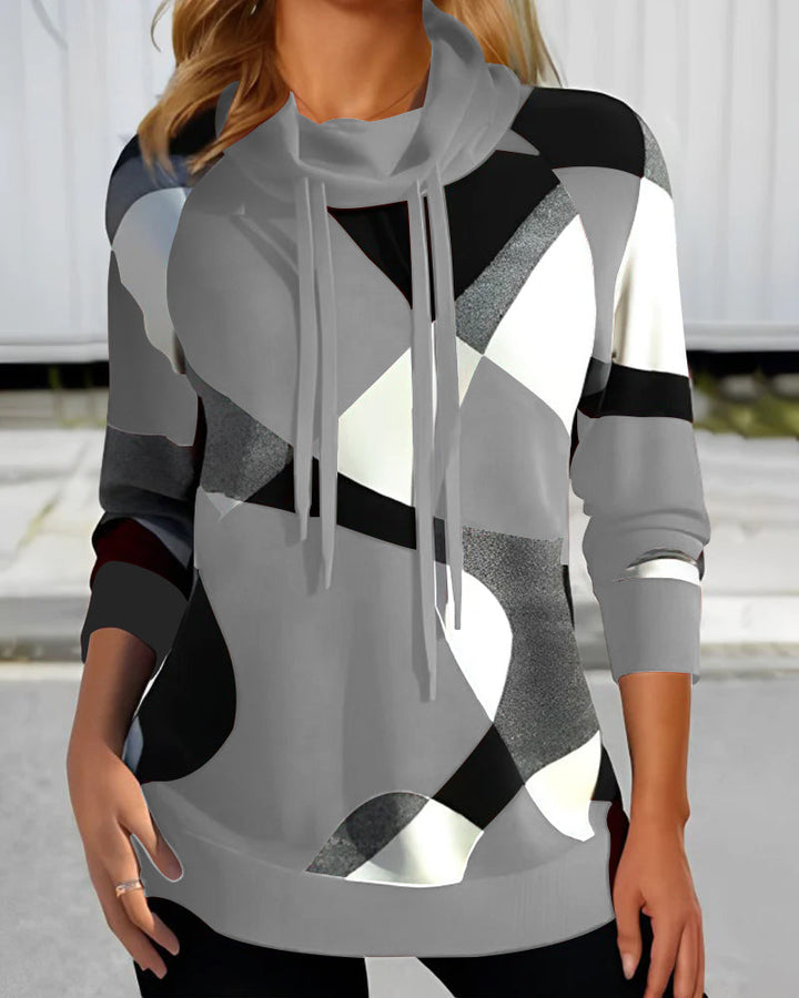 Levoire | Sweat À Capuche Géométrique En Couleurs Contrastées GRIS