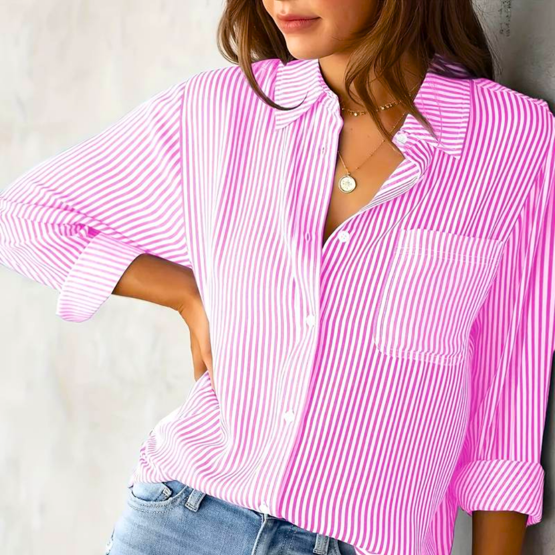 Levoire | Chemise Classique Confortable Avec Boutons Pour Femmes Rosa