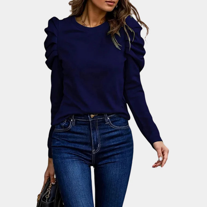 Levoire | Chemisier Femme Chemisier Simple Top Avec Manches Bouffantes Pour Femmes Bleu