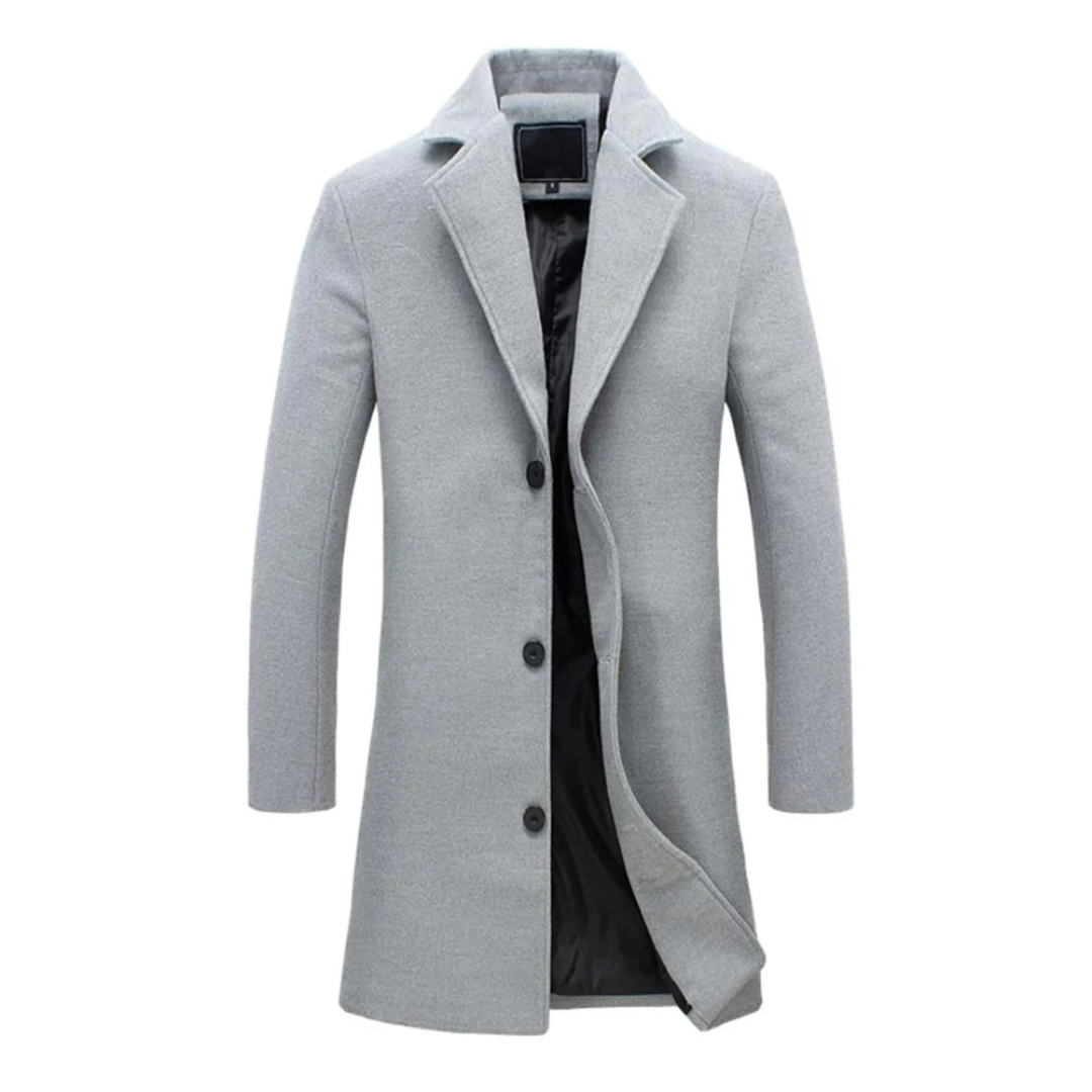 Levoire | Manteau Long Hommes Chic Gris clair
