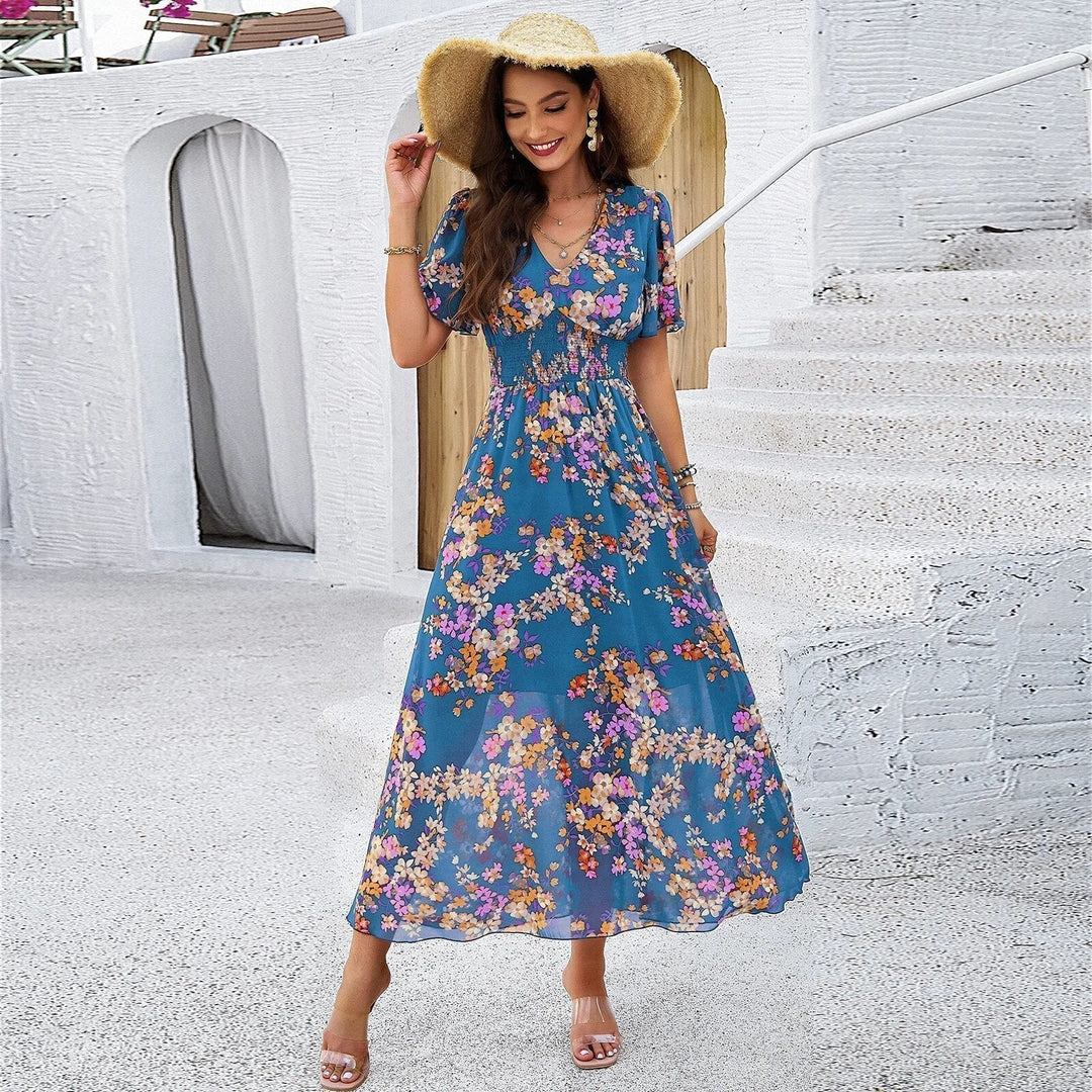 Levoire | Robe À Fleurs Pour L'Été Bleu clair