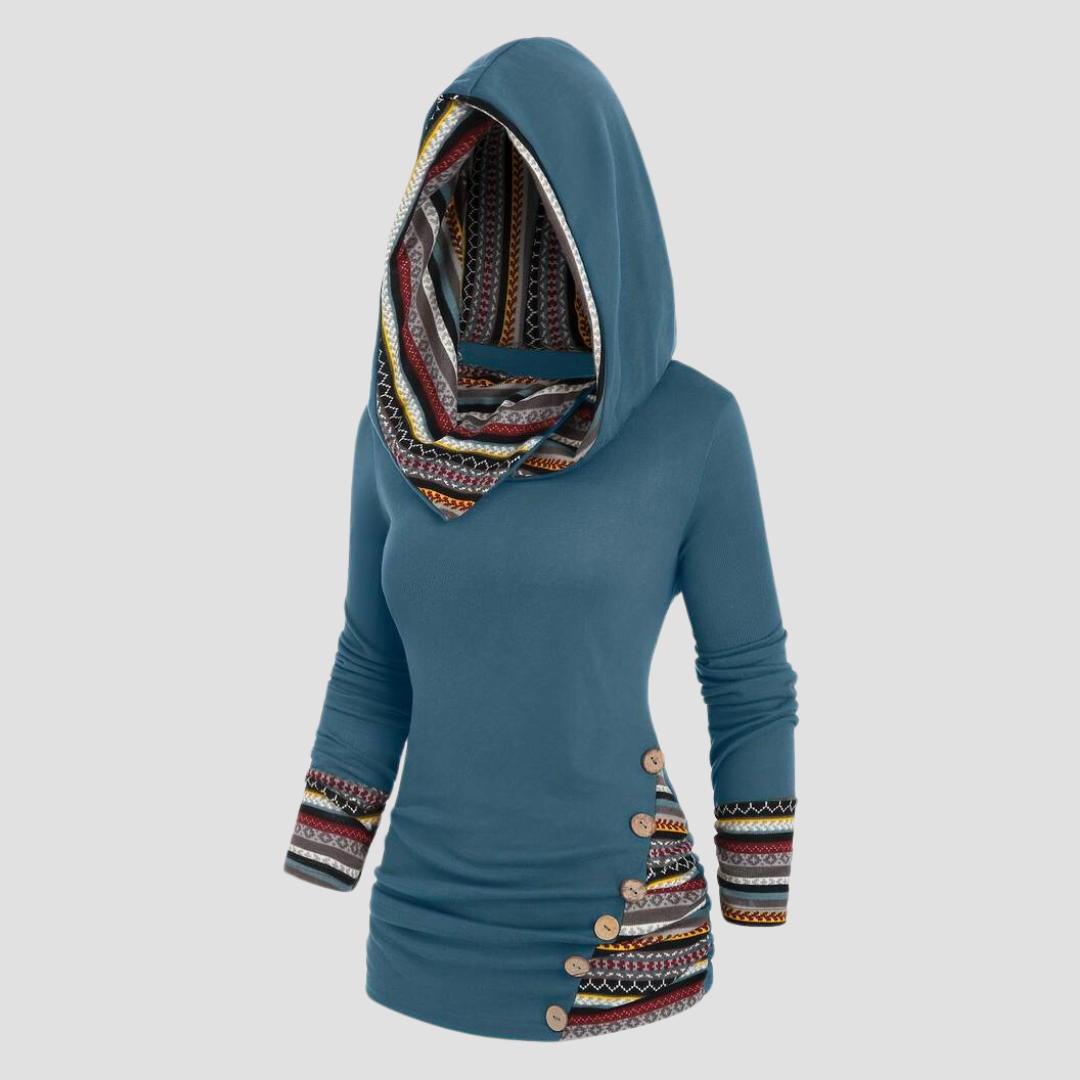 Levoire | Sweat-shirt Slim Fit Pour Femme - Capuche Bleu