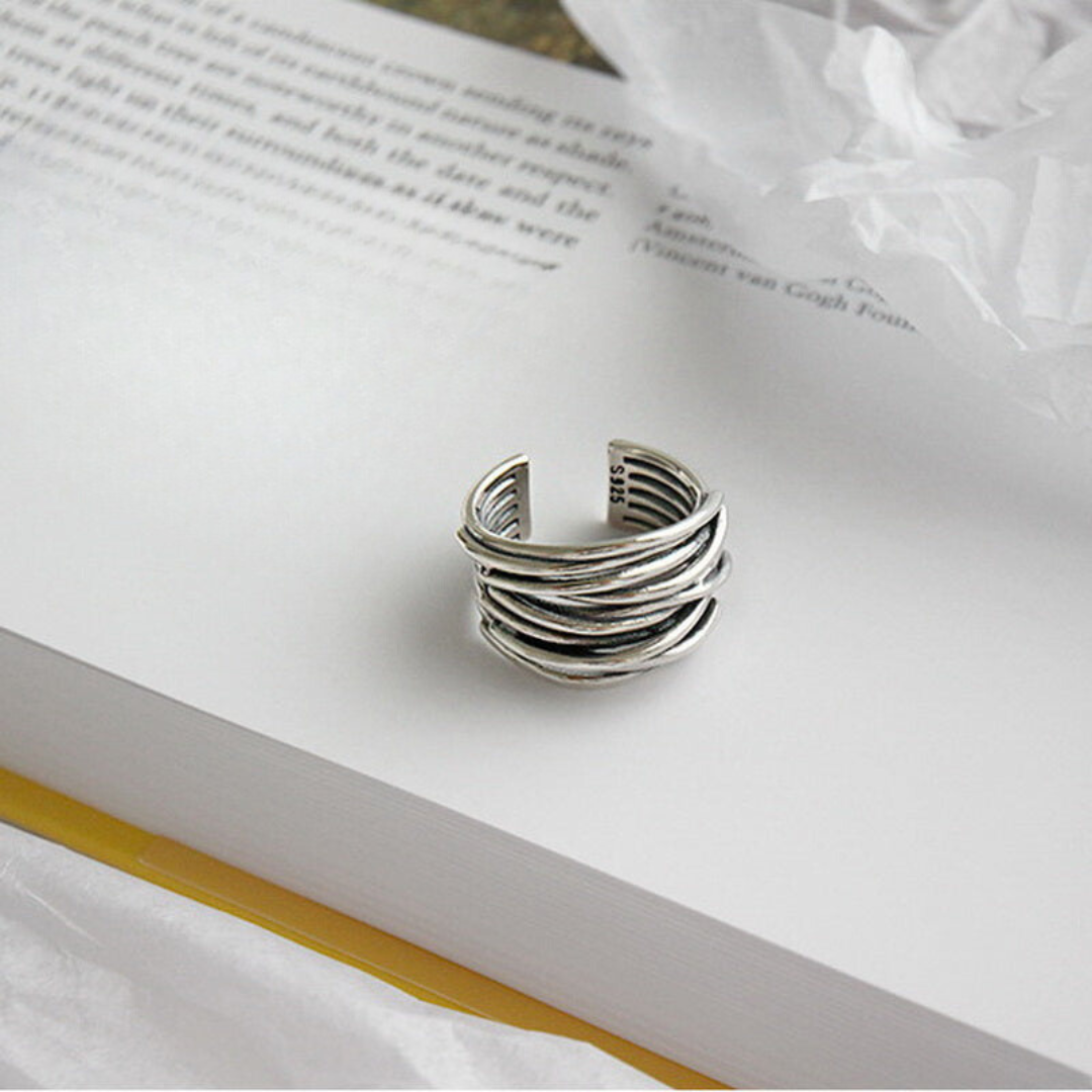 Levoire | Bague En Argent Réglable À Couches Argent