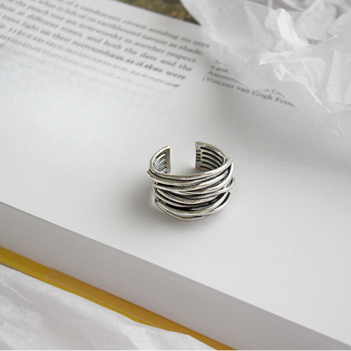 Levoire | Bague En Argent Réglable À Couches Argent