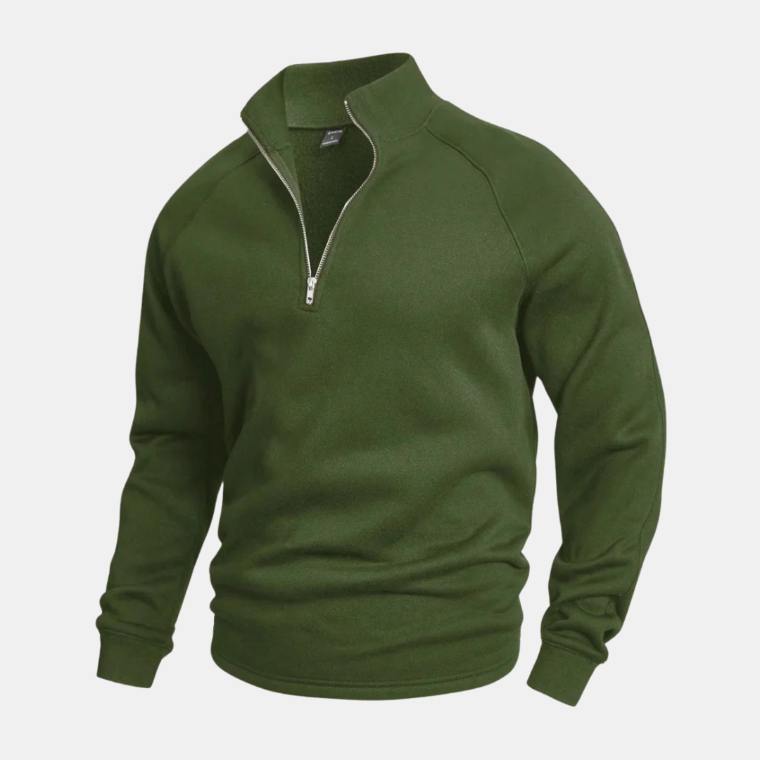 Levoire | Pull En Maille Avec Fermeture Éclair Élégante Vert