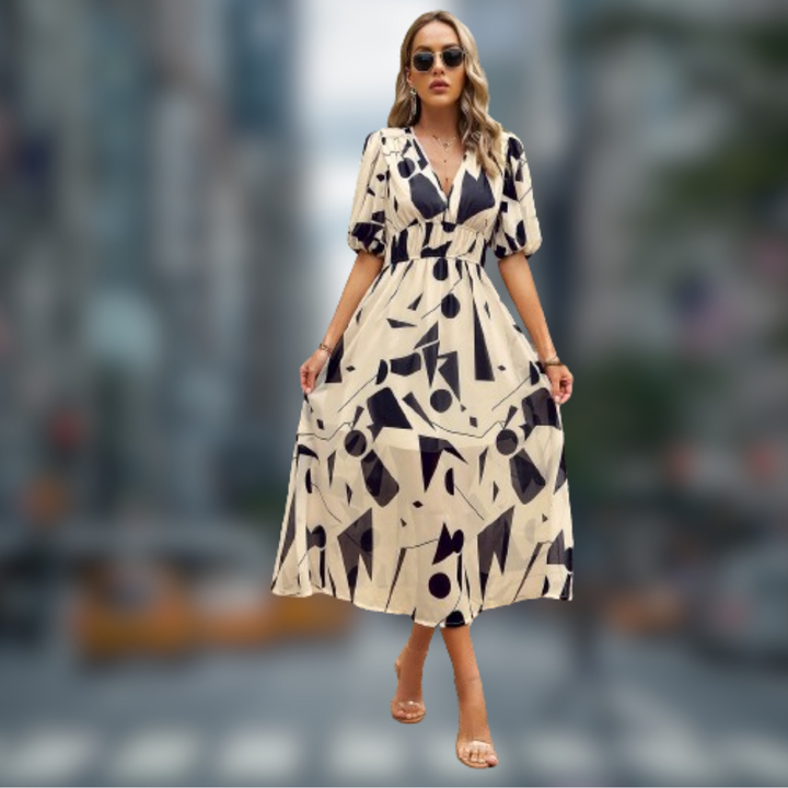 Levoire | Robe de soirée avec décolleté en V Abricot