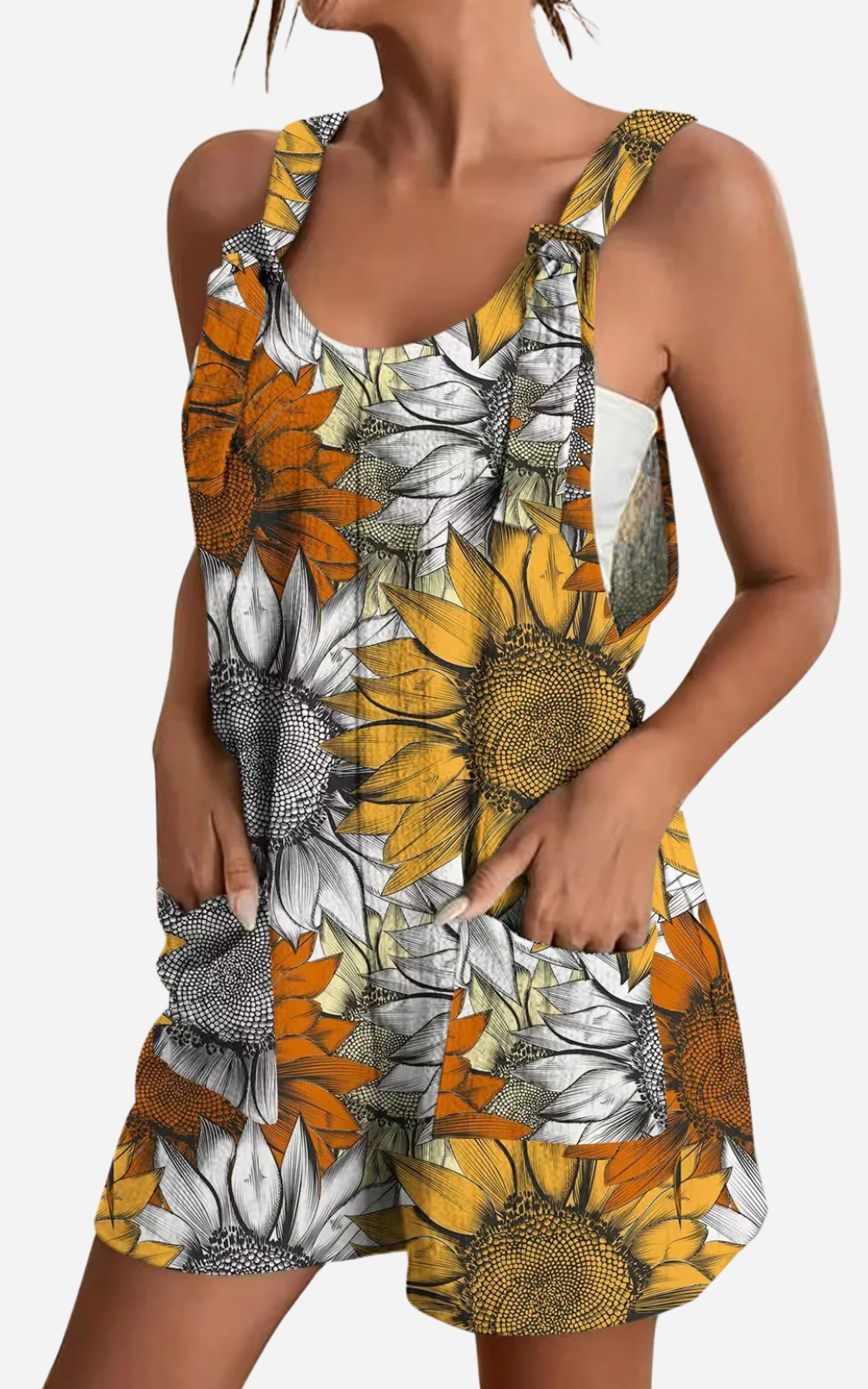 Levoire | Robe Courte À Fleurs Pour Femmes Élégance Et Fraîcheur En Été Jaune