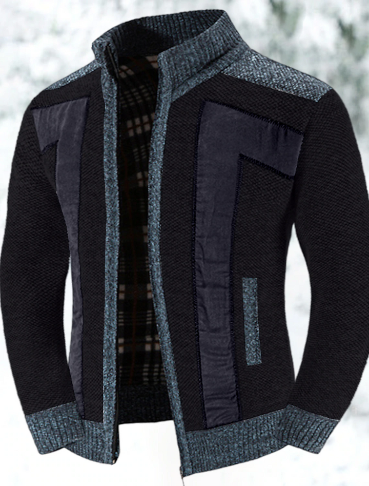 Levoire | Veste En Maille Chaude Pour Hommes Au Design Classique Noir