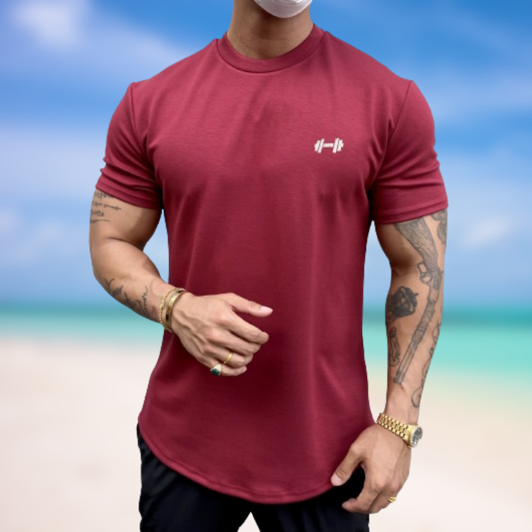 Levoire | T-shirt minimal à manches courtes Bordeaux