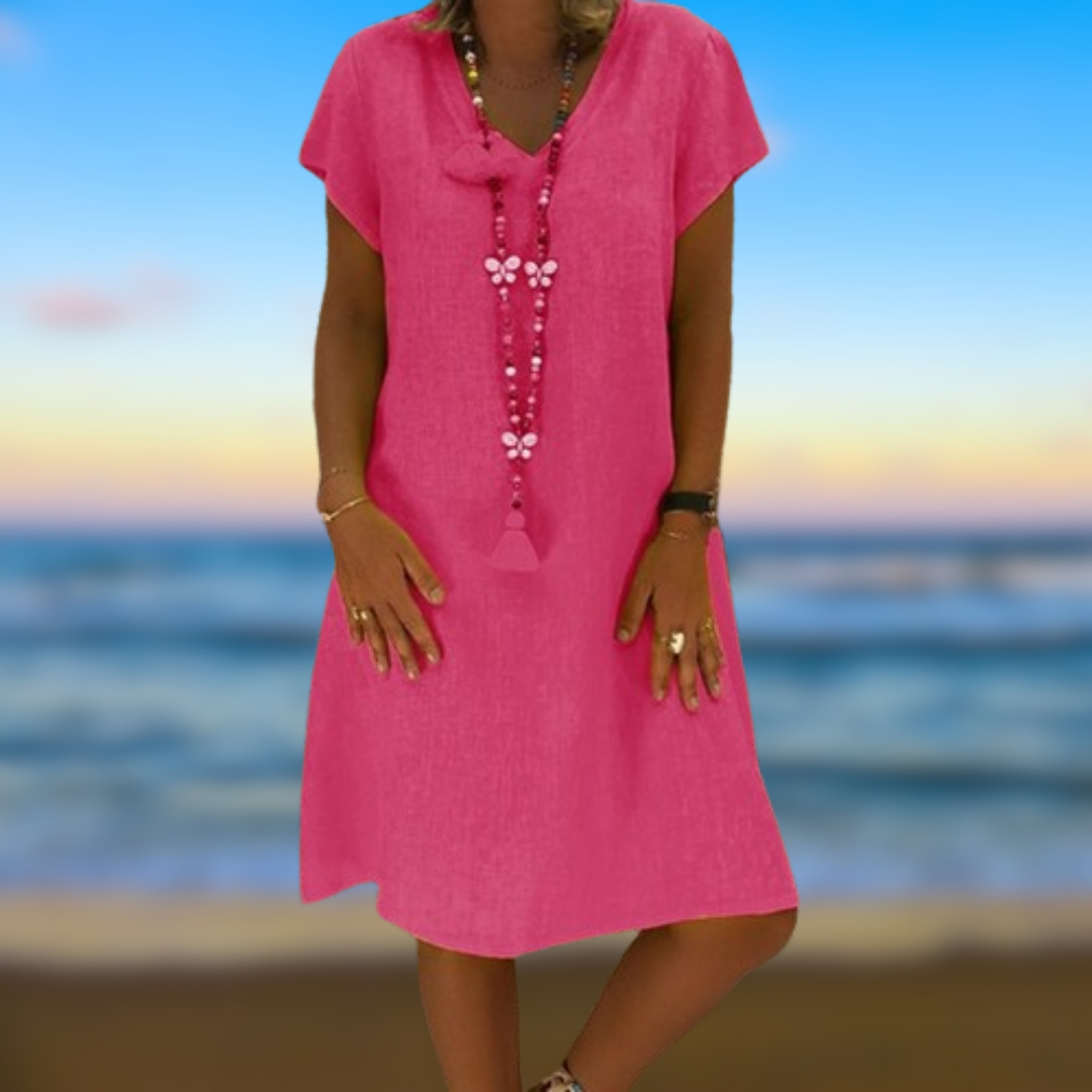 Levoire | Robe chic avec décolleté en V Rosso