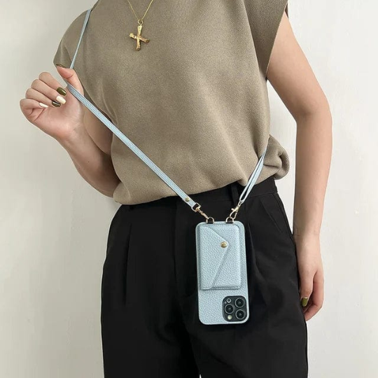 Levoire | Femmes Chic Housse de Téléphone Crossbody avec Corde pour Femmes Bleu clair