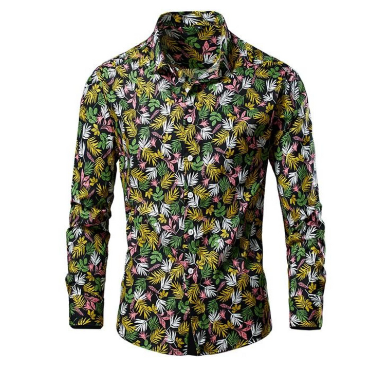 Levoire | Chemise À Fleurs Elegant Hommes Vert