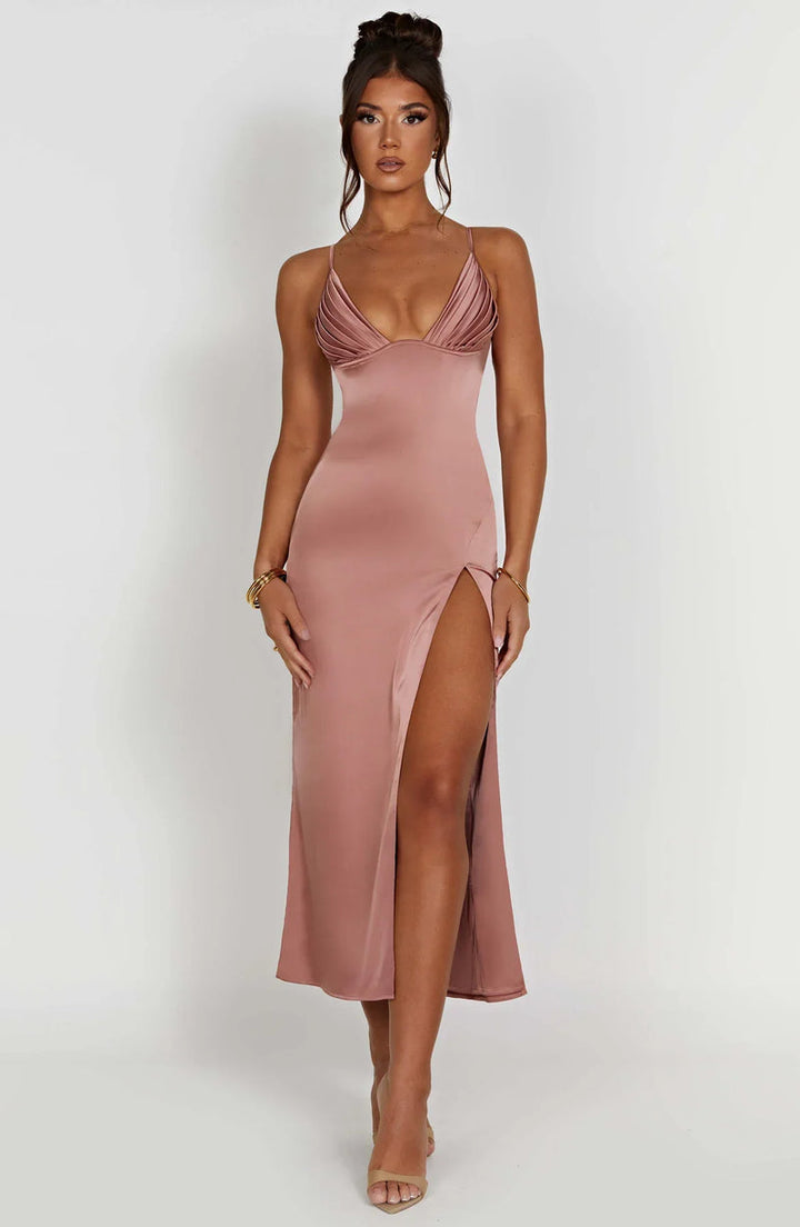 Levoire | Robe Midi Avec Bretelles Spaghetti Pour Un Look Tendance