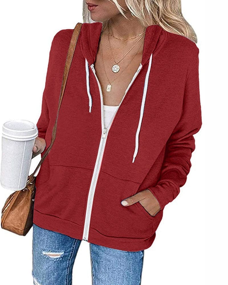 Levoire | Confortable Et Stylé Sweat À Capuche D'Hiver Rouge