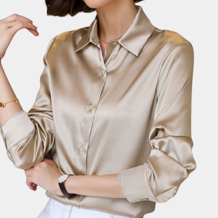 Levoire | Chemisier Élégant pour Femmes Blouse Classique Chic pour Femmes Champagne